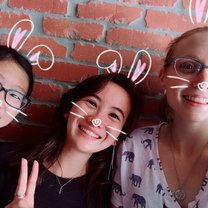 My friends and I waiting outside Suito Fukuoka.