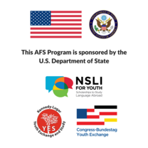 Five sponsorship logos American flag seal