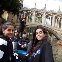 Students punting in Cambridge 