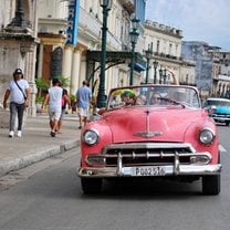 Riding in Havana.