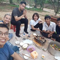 traditional bbq with new friends
