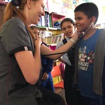 A sweet student listening to my heart. 