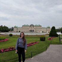 Standing in the backyard of the Belvedeere Palace 