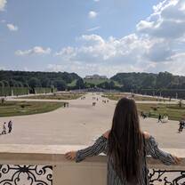 Standing on the balcony on the back of Schönbrunn Palace overlooking the Glorietta and the sprawling gardens