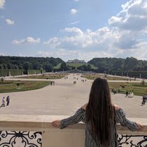Standing on the balcony on the back of Schönbrunn Palace overlooking the Glorietta and the sprawling gardens
