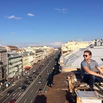International intern on the rooftops of Saint-Petersburg