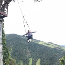 Swing on the edge of the world in Baños, Ecuador
