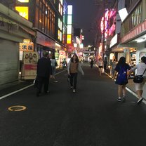 A picture of a street at night