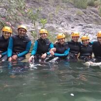 Very cool activity in the mountains including a hike, slides down rocks, repelling, and jumping off rocks