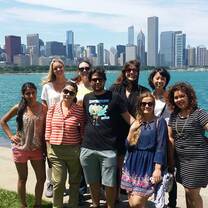 group of people in front of the city line 
