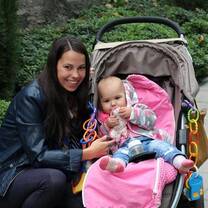 woman with a baby in a stroller