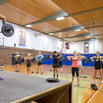 Join classes at the fitness facility on campus.