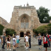 Students get a guided tour of Yale and its surroundings