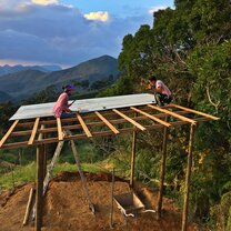 Working at Bioconstruction bioconstruction volunteer work roof montains