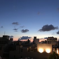 the sun sets beautifully over Tainan