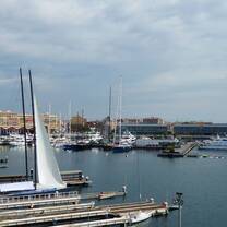 Valencia's port with sailboats and docks