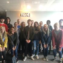 group of college students on field trip
