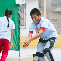 Kids playing water games