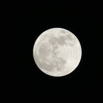 Almost full moon close-up