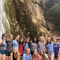 Going to a waterfall on our day off