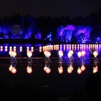 Watching a beautiful show performed completely on top of water
