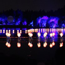 Watching a beautiful show performed completely on top of water