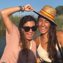 A friend of mine and I on a boat in Valencia