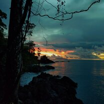 Sunset near a bat cave