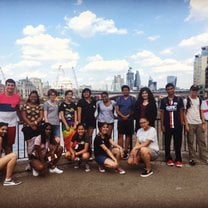The group at a bridge 