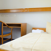 A single room in the students residence