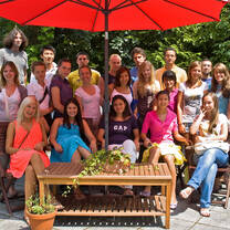 On the school's terrace