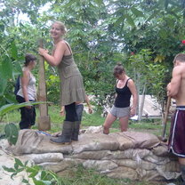 Working on the farm with your buddies Planet One World, Los Guardianes Wildlife Refuge, volunteering, agroecologic farm