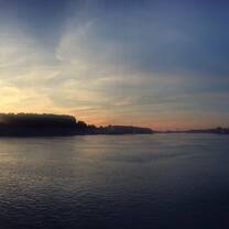 Sunset by the river in Arles 