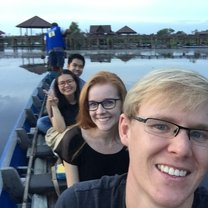 Us and our Thai friends at Thale Noi, Phatthalung 