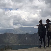 Quilotoa Volcano with my adventure pal Karis