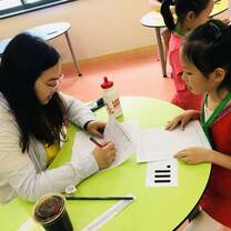 One on one with student and teacher