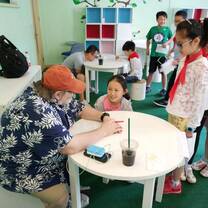 Teacher getting to know his students