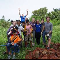 This was my group and some of the children at the school! 