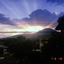 Volcano from guest house 