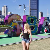 Me with the Brisbane sign in south beach