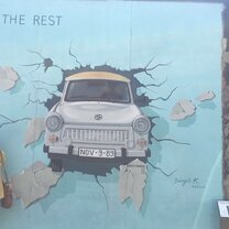 Part of the remnants of the Berlin Wall Part of the remnants of the Berlin Wall