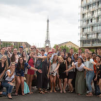 Group photo on Eiffel Tower