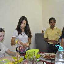 Welcome party for volunteers in school during program with The Tarzan Way in Rishikesh, India