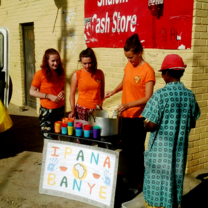 Providing soup to community members