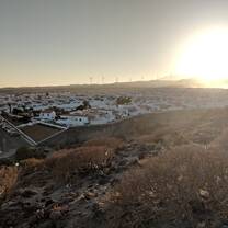 Abades from the hill at sunset