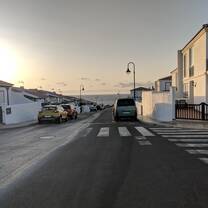 View down the road to the sea from the house