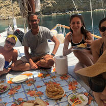 Lunch on boat together 