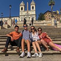 Students on the Spanish steps in Rome