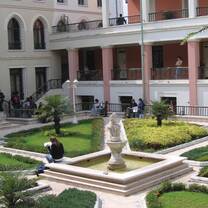 Beautiful garden with a fountain. 