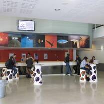 Inside the business school. 